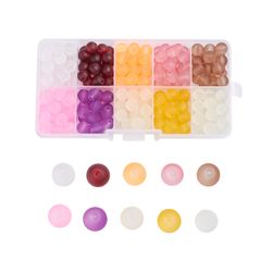 Glaspärlor, 6mm, Frostade