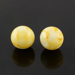 Glaspärlor, Gul, 6mm