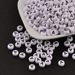 Bokstavspärlor, 7mm, A