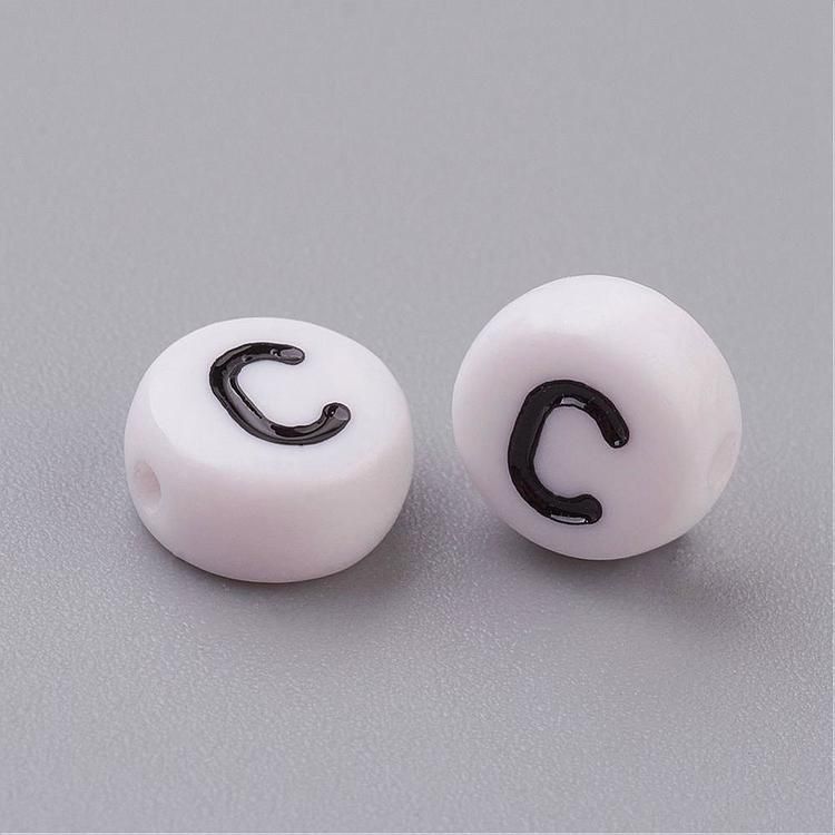 Bokstavspärlor, 7mm, C