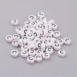 Bokstavspärlor, 7mm, C