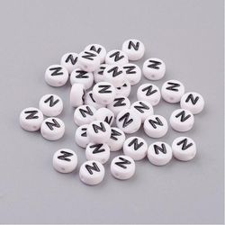 Bokstavspärlor, 7mm, N