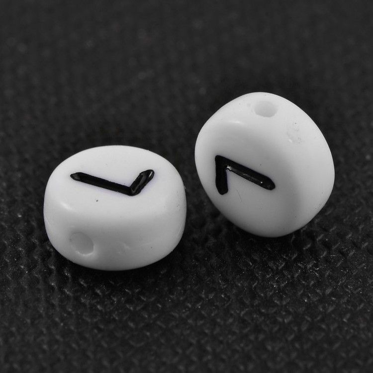 Bokstavspärlor, 7mm, L