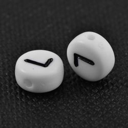 Bokstavspärlor, 7mm, L