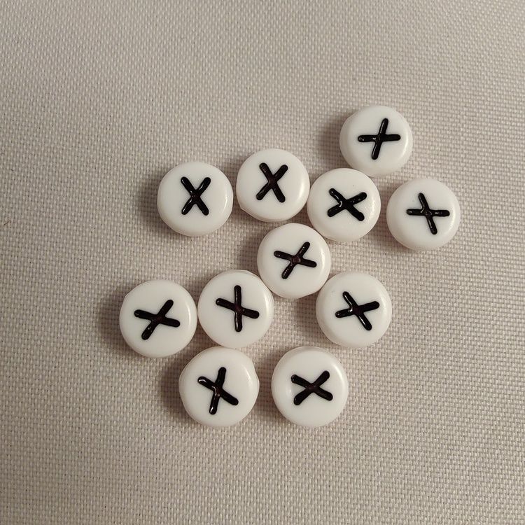 Bokstavspärlor, 7mm, X