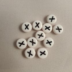Bokstavspärlor, 7mm, X