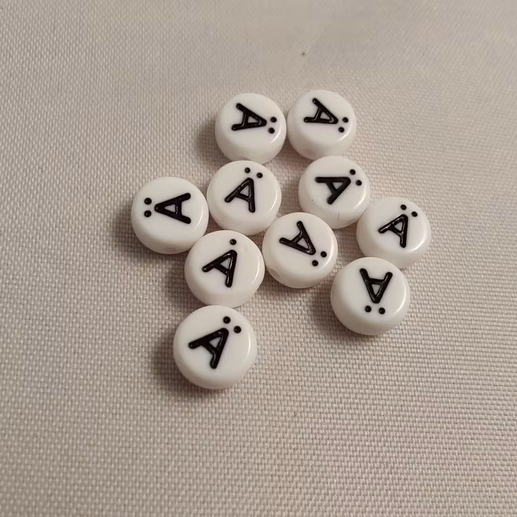 Bokstavspärlor, 7mm, Ä
