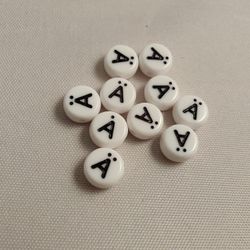 Bokstavspärlor, 7mm, Ä
