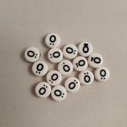 Bokstavspärlor, 7mm, Ö