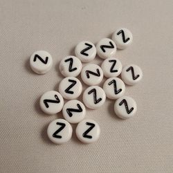 Bokstavspärlor, 7mm, Z
