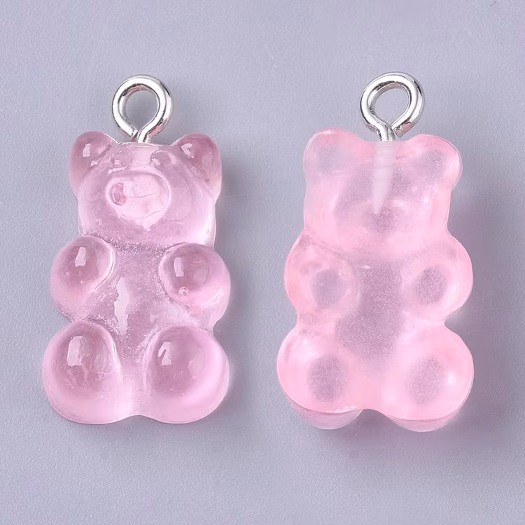 Hänge, Gummibjörn, Rosa, 5st