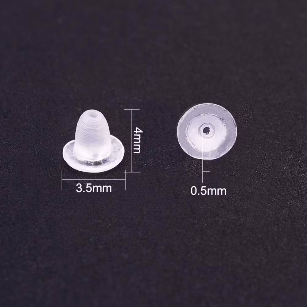 Örhängestop, 4x3.5x3.5mm, Plast