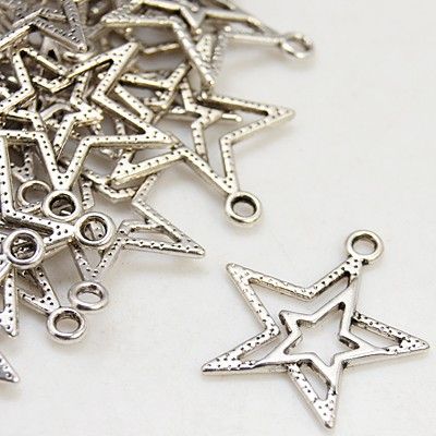 Stjärnor, Berlock, Tibetansk Silver, 10st