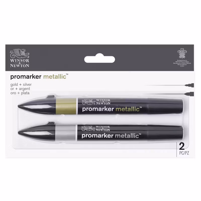 Promarkerset, Winsor & Newton, Metallic Gold + Silver