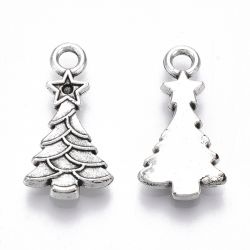Julgran, Berlock, Tibetansk Silver, 10st