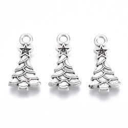 Julgran, Berlock, Tibetansk Silver, 10st
