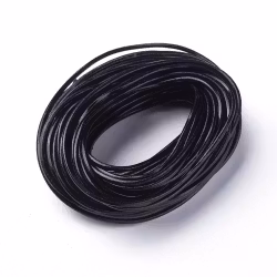 Lädersnöre, 2mm, Svart