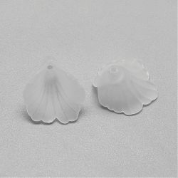 Blomma (pärlhatt) i frostad akryl,19x19 mm, 10 st