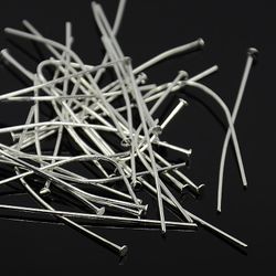 Hattpinnar, 50x0,7 mm, silver, 30 st
