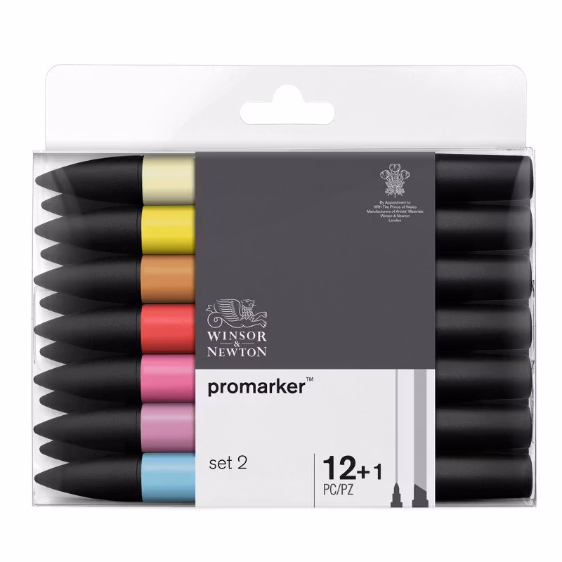 Promarkerset, Winsor & Newton, 12+1, Set 2