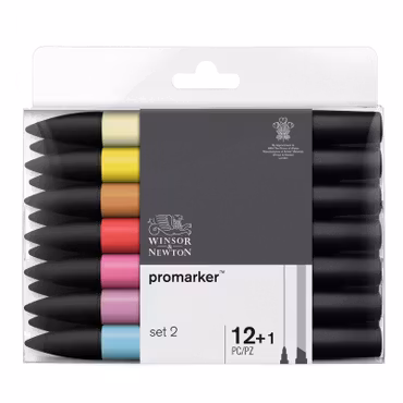 Promarkerset, Winsor & Newton, 12+1, Set 2