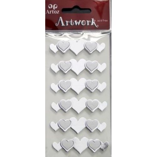 Hjärtan, Silver, Vit
