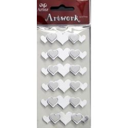 Hjärtan, Silver, Vit