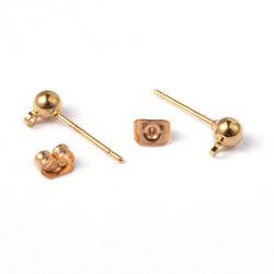 Örhänges stift, 16x0.8mm, 10par, Guld