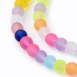 Frostade pärlor 8mm, Blandade Färger