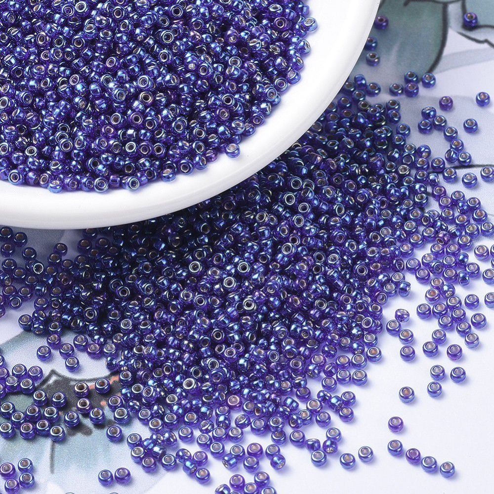 MIYUKI, Japanese Seed Beads, Round, 11/0, Silverlined Cobalt AB