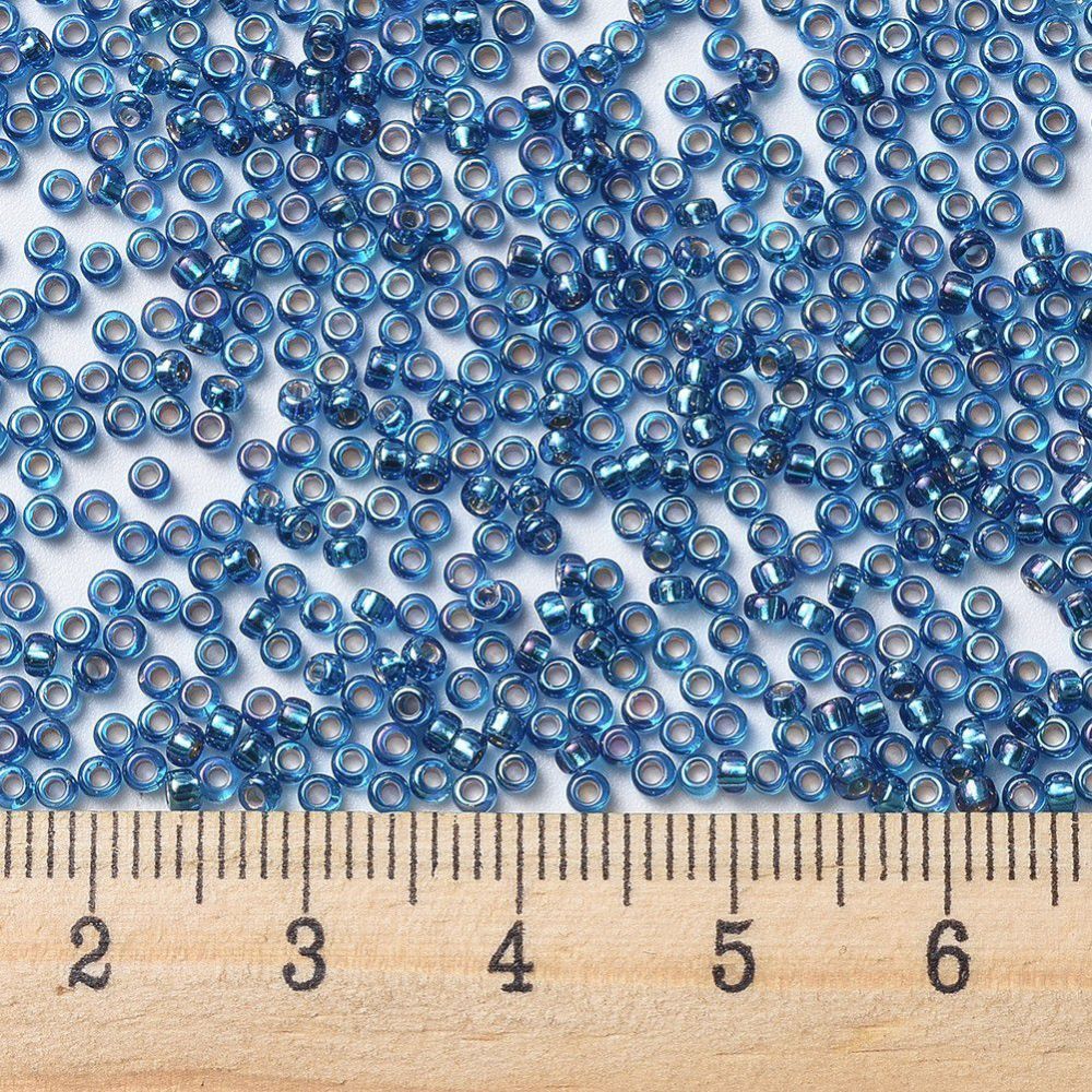 MIYUKI, Japanese Seed Beads, Round, 11/0, Silverlined Capri Blue AB