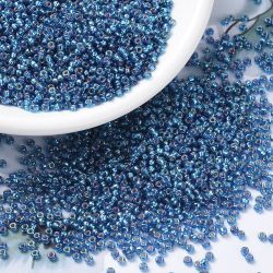 MIYUKI, Japanese Seed Beads, Round, 11/0, Silverlined Capri Blue AB