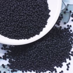 MIYUKI, Japanese Seed Beads, Round, 11/0, Matte Black