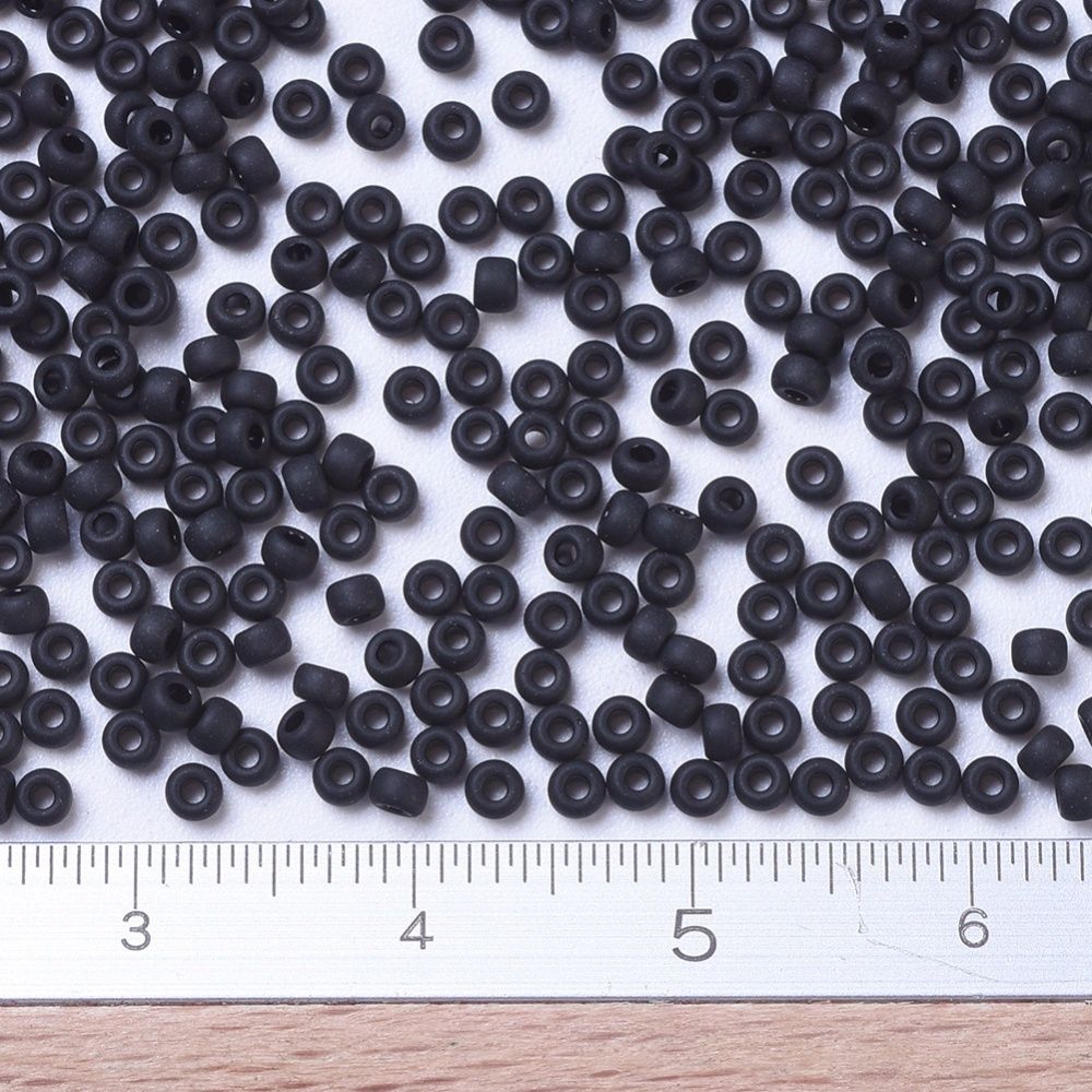 MIYUKI, Japanese Seed Beads, Round, 11/0, Matte Black