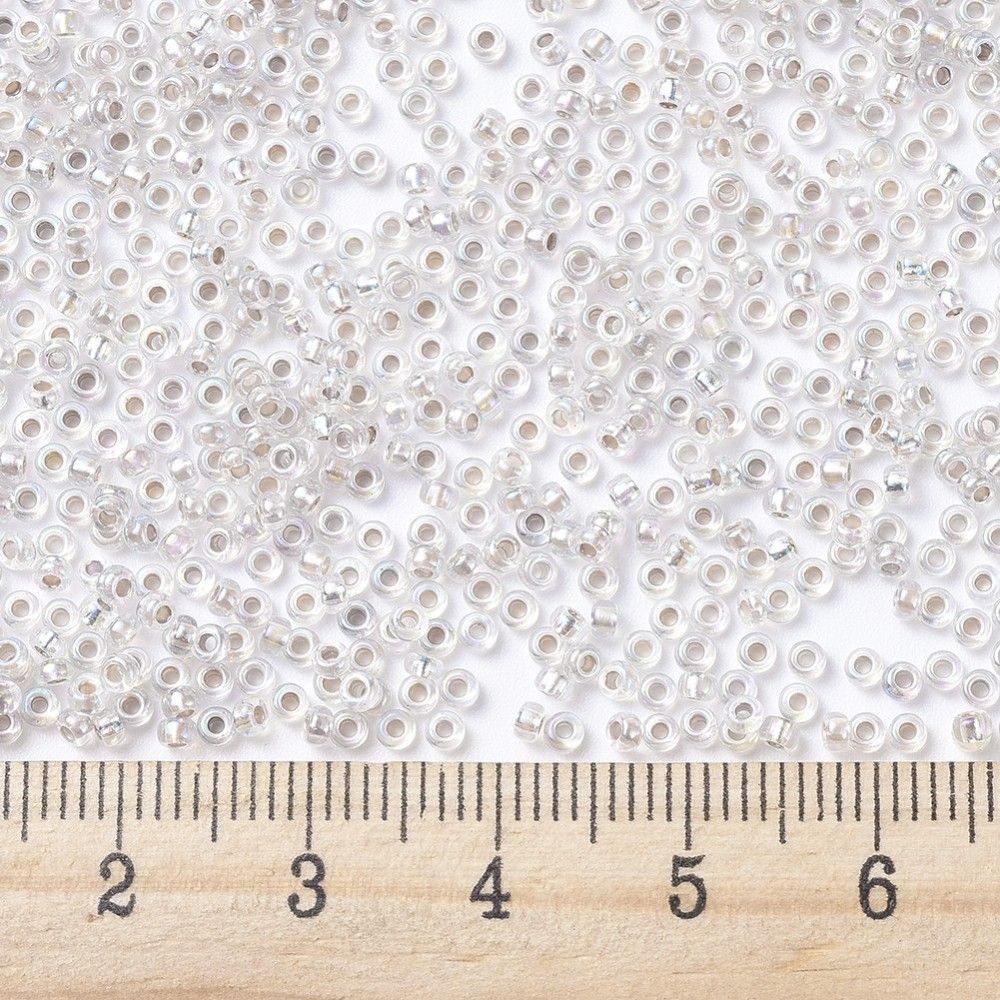 MIYUKI, Japanese Seed Beads, Round, 11/0, Silverlined Crystal AB