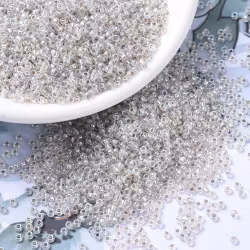MIYUKI, Japanese Seed Beads, Round, 11/0, Silverlined Crystal AB