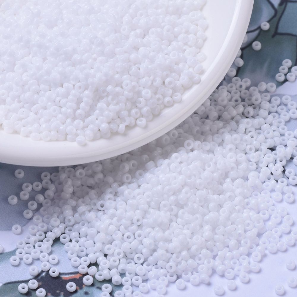 MIYUKI, Japanese Seed Beads, Round, 11/0, Opaque White
