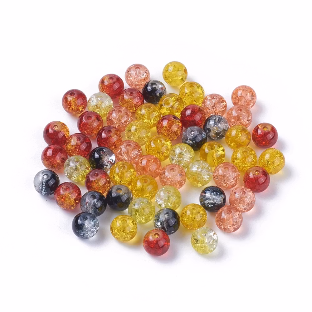 Krackelerad glaspärlor, 8mm