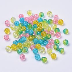 Krackelerad glaspärlor, 8mm