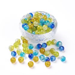 Krackelerad glaspärlor, 8mm