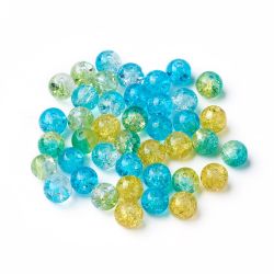 Krackelerad glaspärlor, 8mm