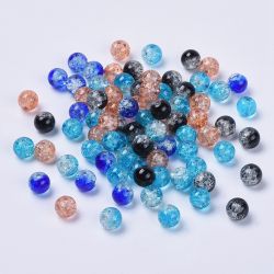 Krackelerad glaspärlor, 8mm