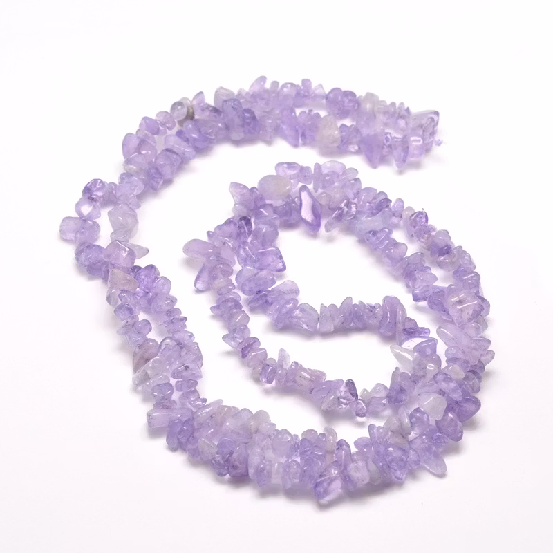 Naturell ametist, Chip, 5~8x5~8mm, 1 Sträng