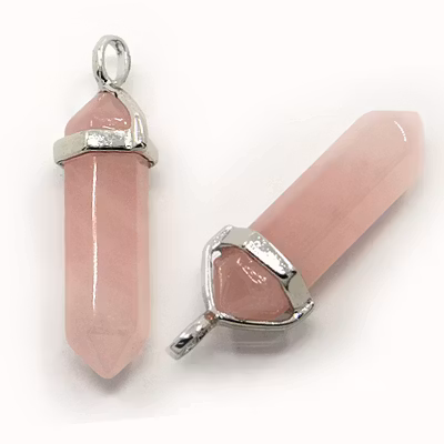 Naturell Rosenkvarts, Hänge, 36~45x12mm, 1st