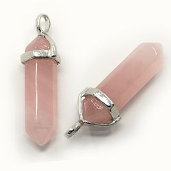 Naturell Rosenkvarts, Hänge, 36~45x12mm, 1st