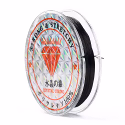 Elastisk tråd, 0,8mm, 10 meter, Svart