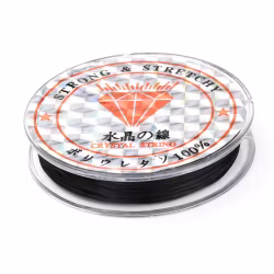 Elastisk tråd, 0,8mm, 10 meter, Svart