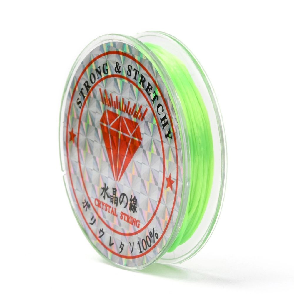 Elastisk tråd, 0,8mm, 10 meter, Lime grön