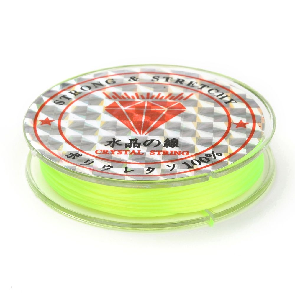 Elastisk tråd, 0,8mm, 10 meter, Gröngul