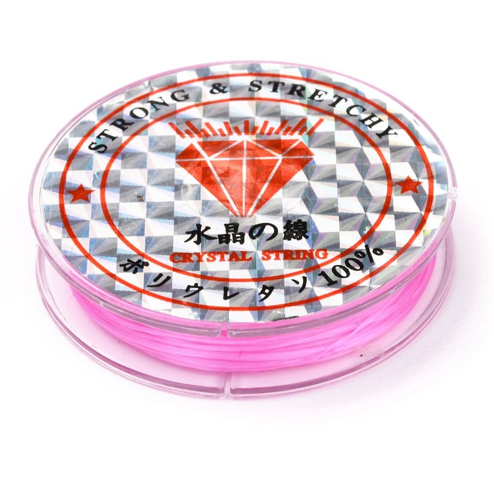 Elastisk tråd, 0,8mm, 10 meter, Hot pink